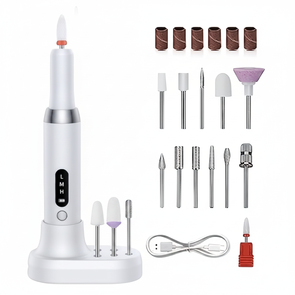 Electric Nail Drill Set – Clean White Background