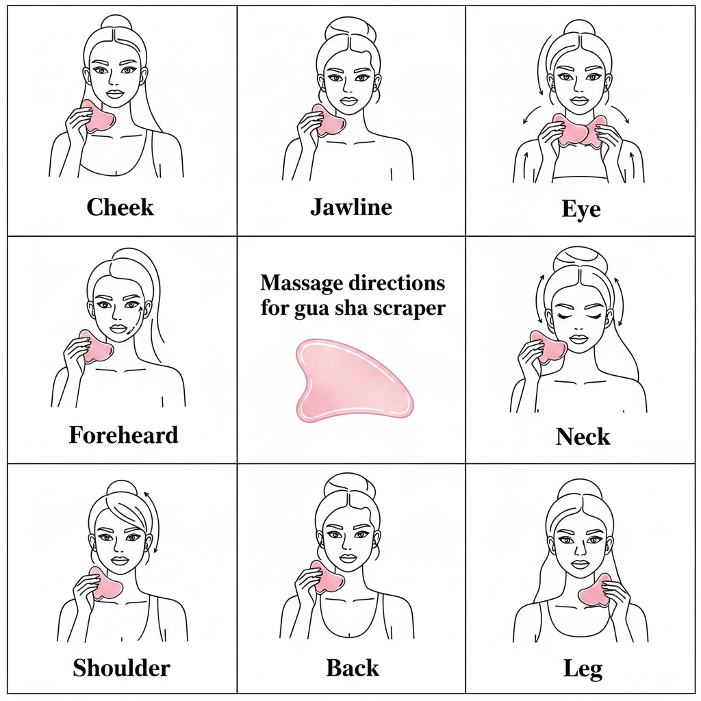 Gua Sha Massage Directions - High Contrast