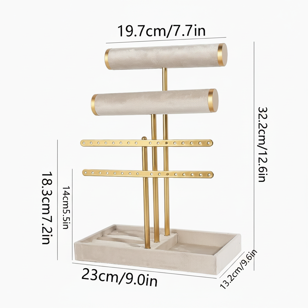 Jewelry Organizer Stand with Measurements