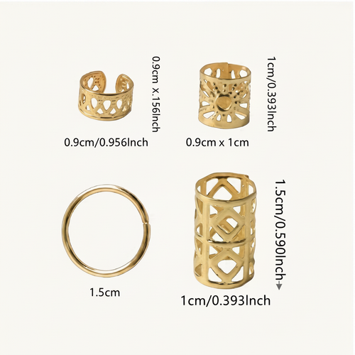 Luxury Deep Gold Hair Jewellery Size Guide