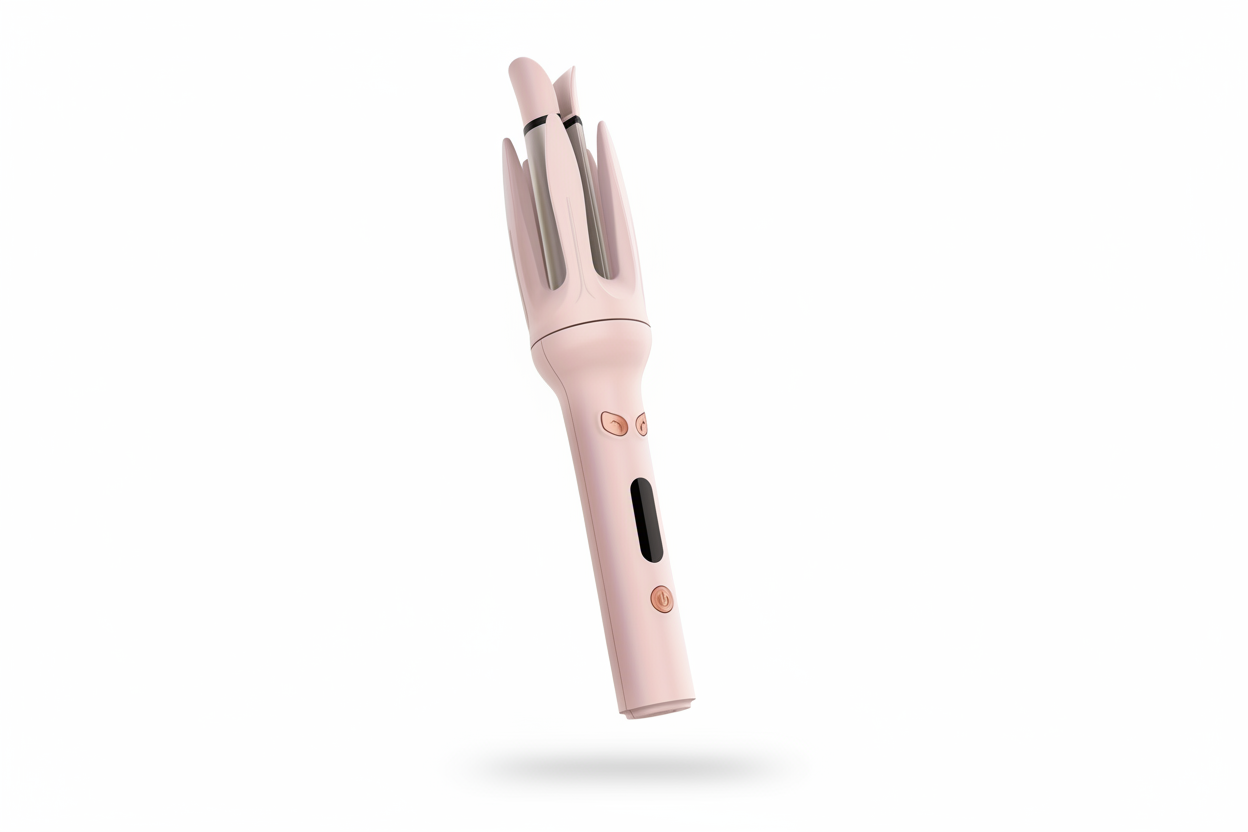 Pink Hair Curler — White Background