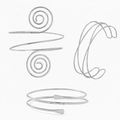 Silver Wire Arm Cuffs - Clean White Background