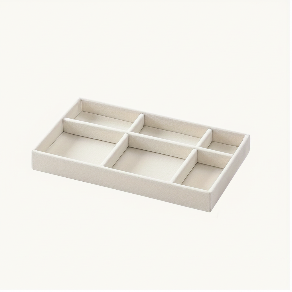 Velvet Compartment Tray - White Background